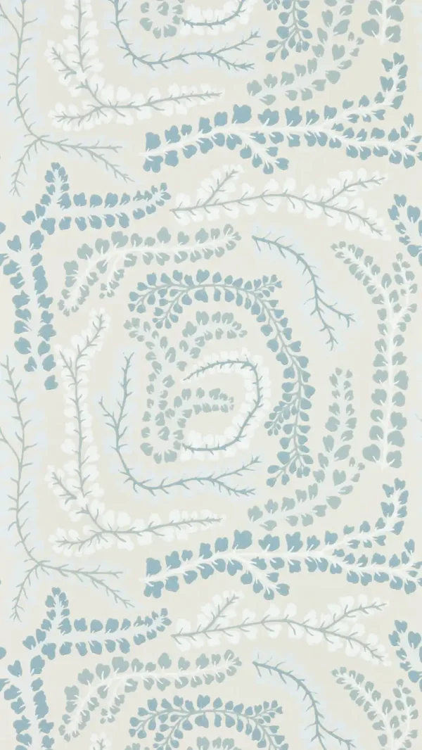 Fayola Wallpaper - Celestial / First Light by blue botanical wallpaper from harlequin
