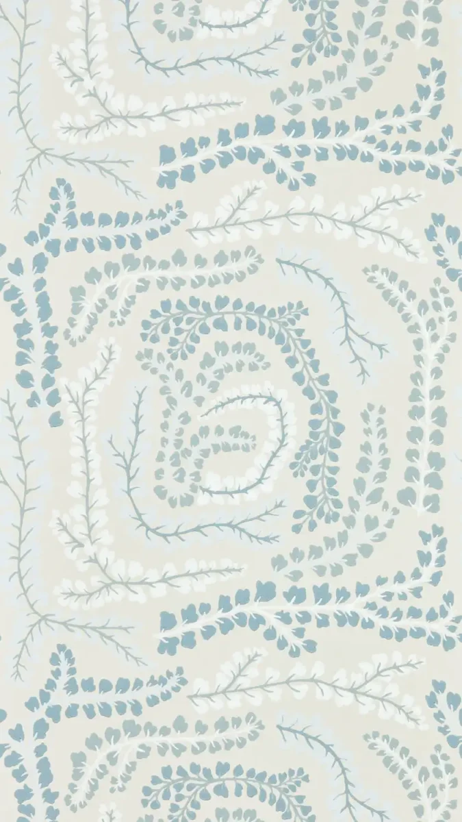 blue botanical wallpaper from harlequin