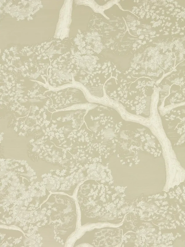Eternal Oak Wallpaper - Incense / Pearl by neutral botanical wallpaper from harlequin