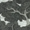 black-grey botanical wallpaper from harlequin
