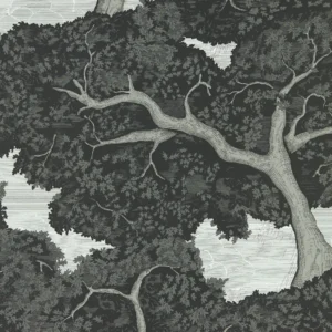 black-grey botanical wallpaper from harlequin