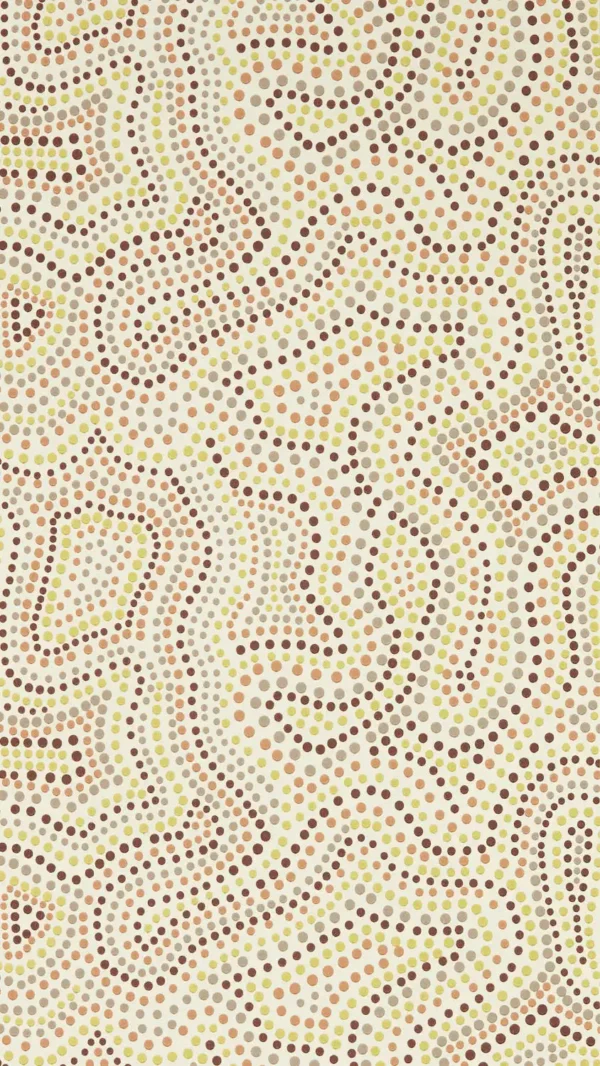 Sunstone Wallpaper - Positano / Chocolate / Pistachio by multicolour spotted wallpaper from harlequin