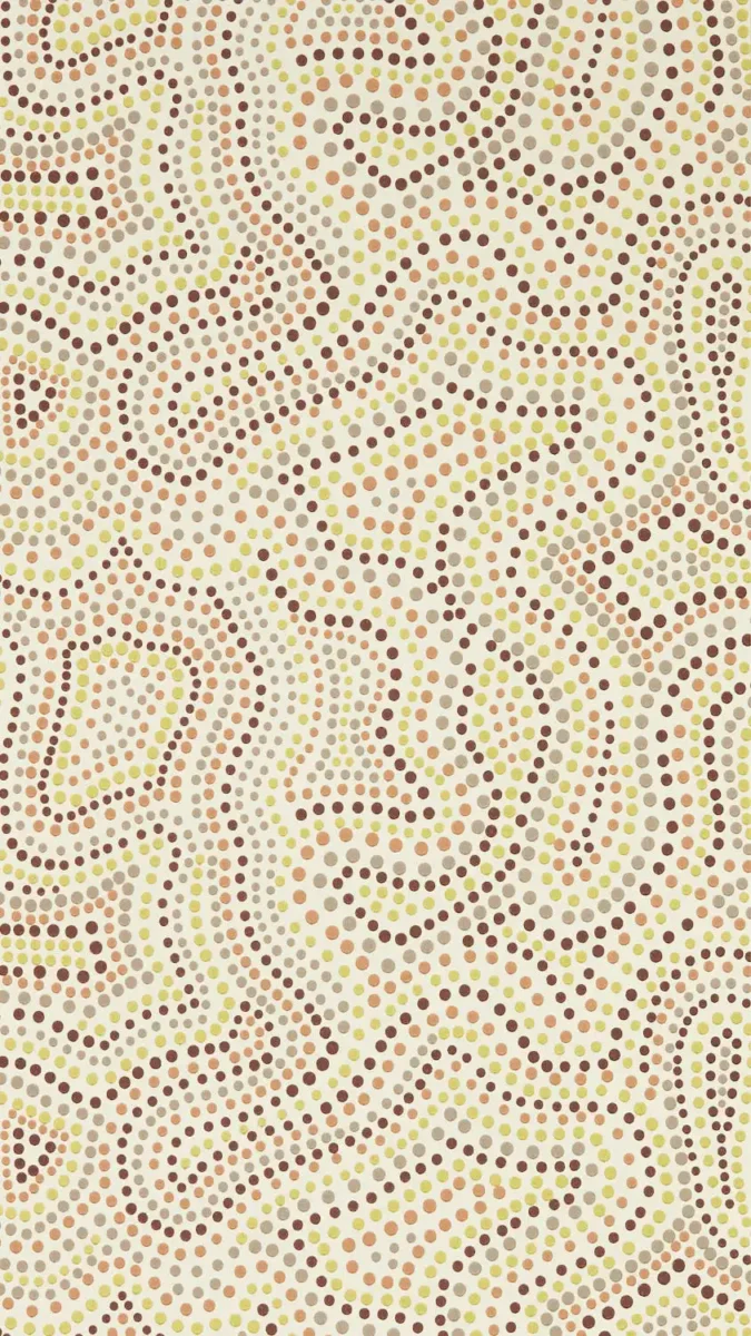 Sunstone Wallpaper - Positano / Chocolate / Pistachio by multicolour spotted wallpaper from harlequin