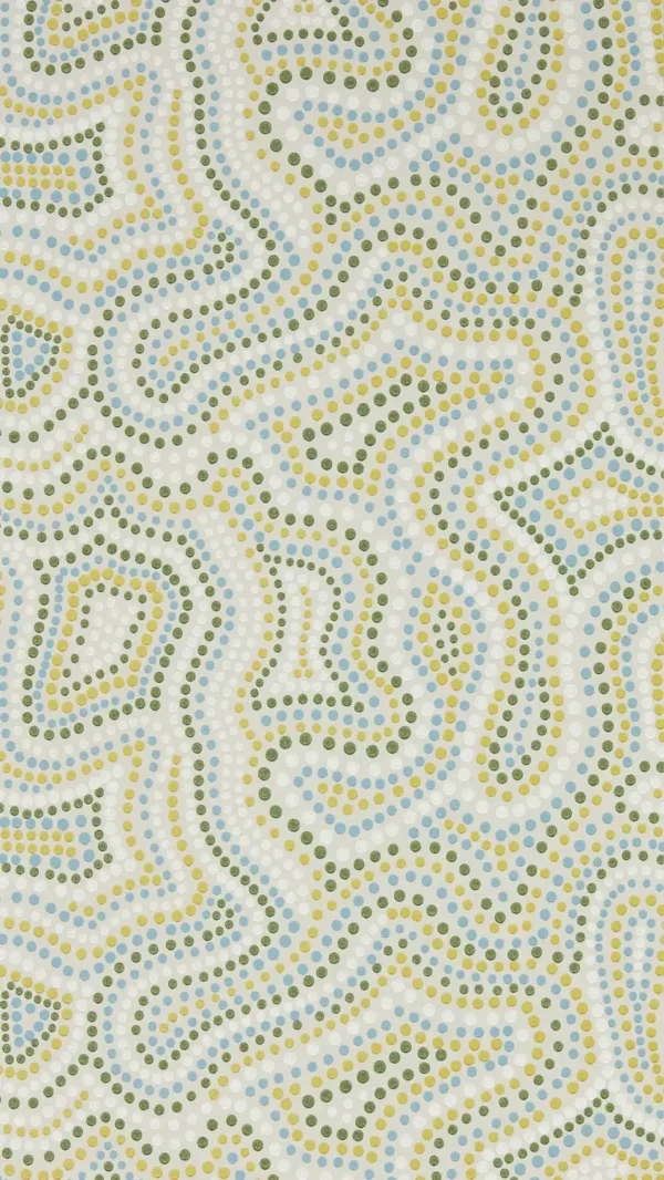 Sunstone Wallpaper - Celestial / Fig Leaf / Nectar by green spotted wallpaper from harlequin