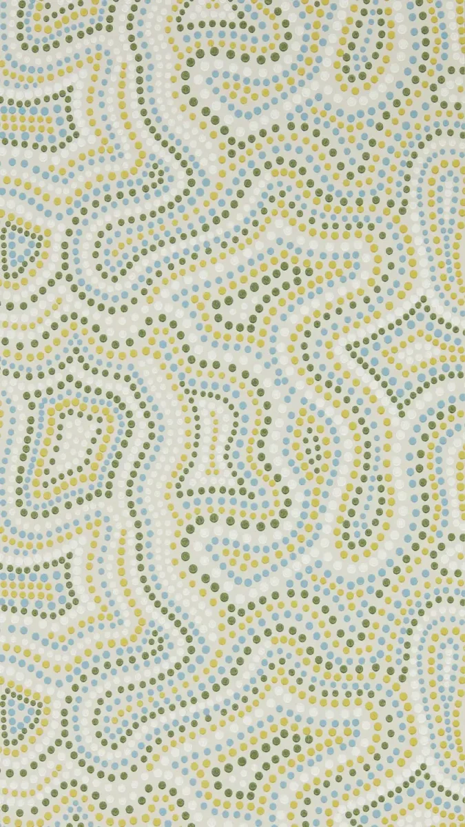 Sunstone Wallpaper - Celestial / Fig Leaf / Nectar by green spotted wallpaper from harlequin