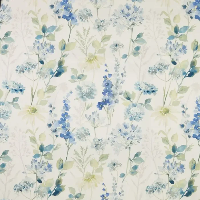 Wild Garden Cotton Fabric - Cornflower swatch