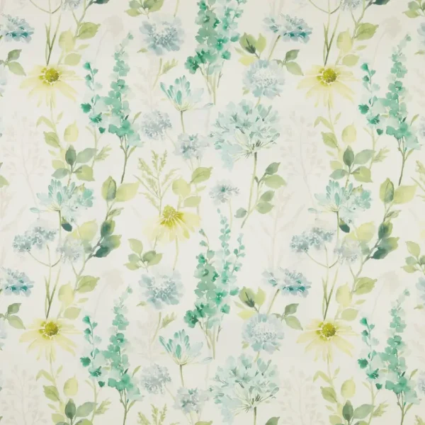 Wild Garden Cotton Fabric - Eden by blue botanical printed fabric from iLiv