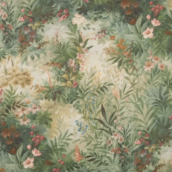 green botanical printed fabric from iLiv