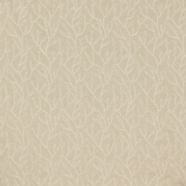 Twig Fabric - Cloud by neutral botanical embroideried fabric from iLiv