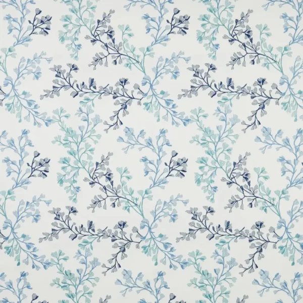 Willowbrook Fabric - Cornflower by blue botanical embroideried fabric from iLiv