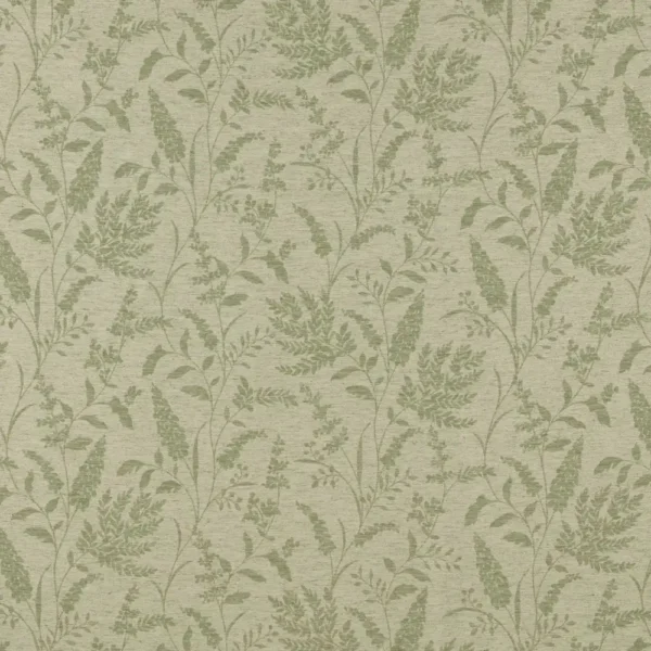Habitat Fabric - Sage by green botanical woven fabric from iLiv