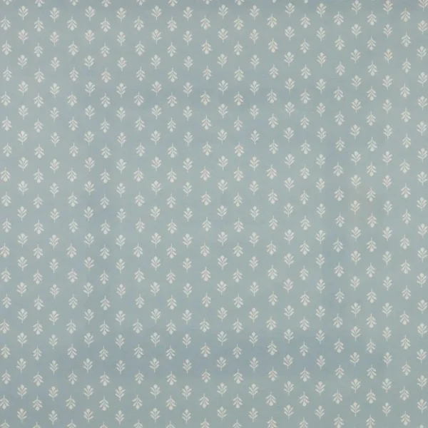 Little Bud Fabric - Sky by blue botanical printed fabric from iLiv