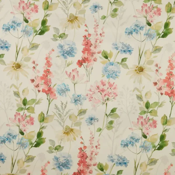 Wild Garden Cotton Fabric - Chintz by multicolour botanical printed fabric from iLiv