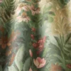 green botanical fabric with weave