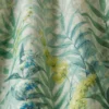 green botanical fabric with weave