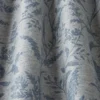 blue botanical fabric with weave