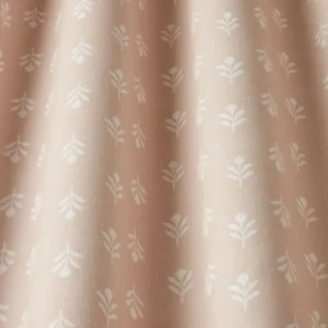 pink botanical fabric with weave