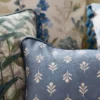 blue botanical cushion with cushion