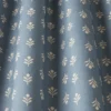 blue botanical fabric with weave