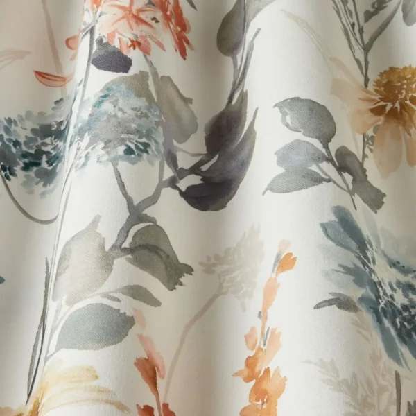 Wild Garden Cotton Fabric - Coral by orange botanical fabric with weave