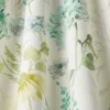 blue botanical fabric with weave
