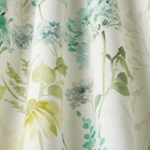 blue botanical fabric with weave