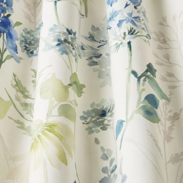 Wild Garden Cotton Fabric - Cornflower by blue botanical fabric with weave