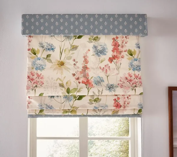 Wild Garden Cotton Fabric - Eden by multicolour botanical blind with window