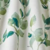 green botanical fabric with weave