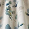 blue botanical fabric with weave
