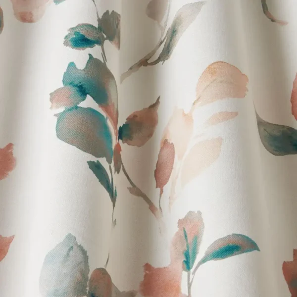 Reverie Fabric - Coral by blue botanical fabric with weave