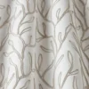 white botanical fabric with weave