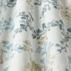 blue botanical fabric with weave