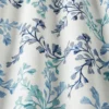 blue botanical fabric with weave