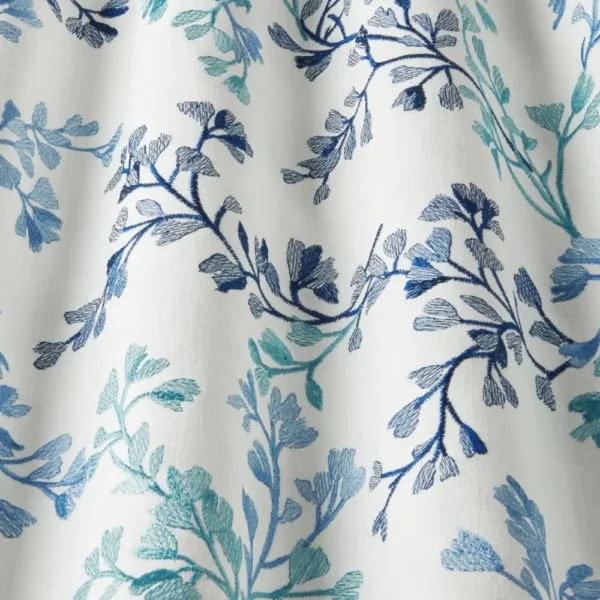 Willowbrook Fabric - Cornflower by blue botanical fabric with weave