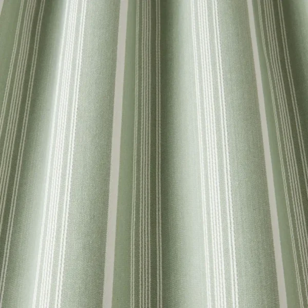 Breton Fabric - Mint by blue striped fabric with weave
