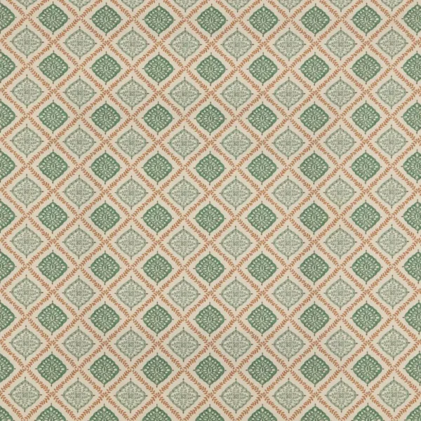 Napoli Fabric - Sea Green by green checked printed fabric from iLiv