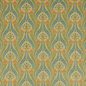 blue botanical velvet-chenille fabric from iLiv