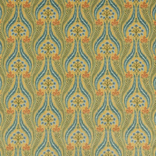 Verini Fabric - Velvet Ochre by blue botanical velvet-chenille fabric from iLiv