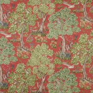 red botanical printed fabric from iLiv