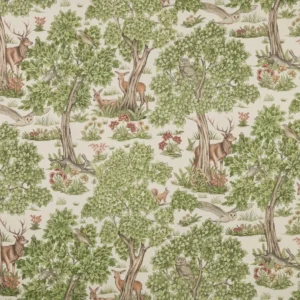 green botanical printed fabric from iLiv