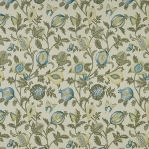 blue botanical woven fabric from iLiv