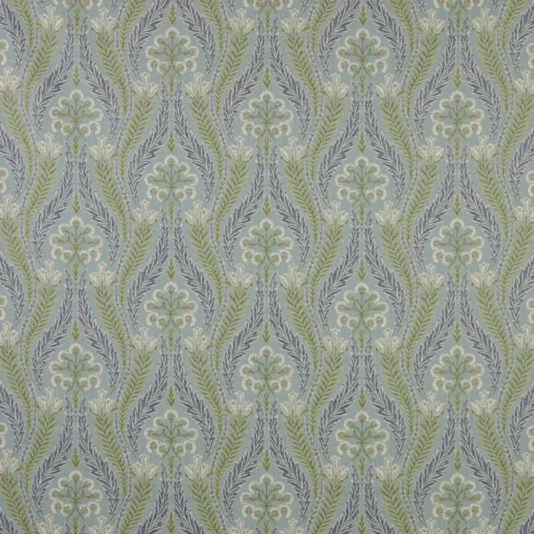 Verini Fabric - Glacier by purple botanical velvet-chenille fabric from iLiv