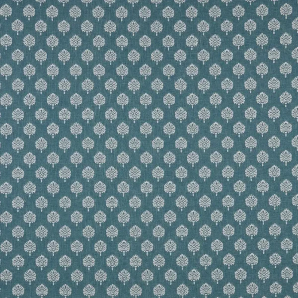 Segoa Fabric - Teal by blue botanical woven fabric from iLiv