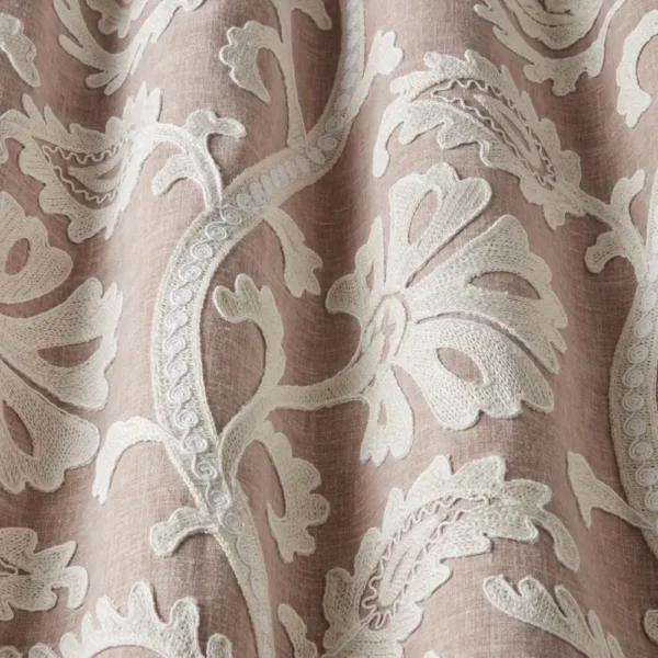 brown botanical fabric with weave