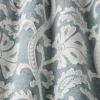 blue botanical fabric with weave