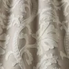 neutral botanical fabric with weave