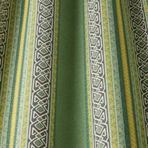 green striped fabric with weave