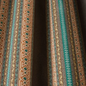 brown striped fabric with weave