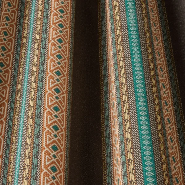 Severino Fabric - Charcoal by brown striped fabric with weave